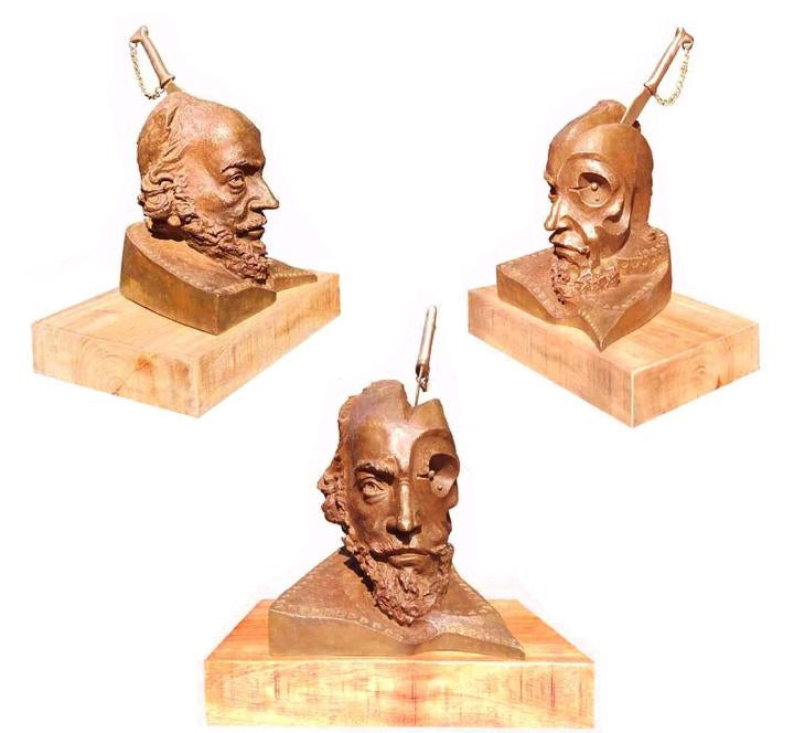 William Shakespeare' portrait Bronze sculpture by artist Sukanta Chowdhury, 18x12 inch, on bronze
