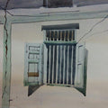 Landscape watercolor painting titled 'Window Of a Wall', 12x16 inches, by artist Kiran Gunjkar on Handmade Paper