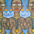 Figurative acrylic painting titled 'Winter', 30x25 inches, by artist Ranjith Raghupathy on CardBoard