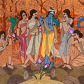Wishpers Of Vrindavan' religious acrylic painting by artist Chetan Katigar, 52x65 inch, on canvas