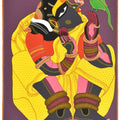 Figurative serigraphs painting titled 'Woman In Yellow', 20x16 inches, by artist Thota Vaikuntam on Paper