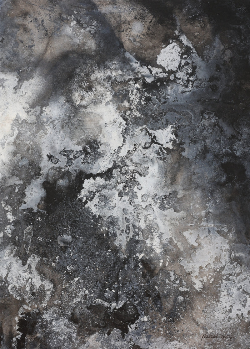 The Womb Of Life Force' contemporary mixed-media painting by artist Naresh Soni, 68x39 inch, on canvas