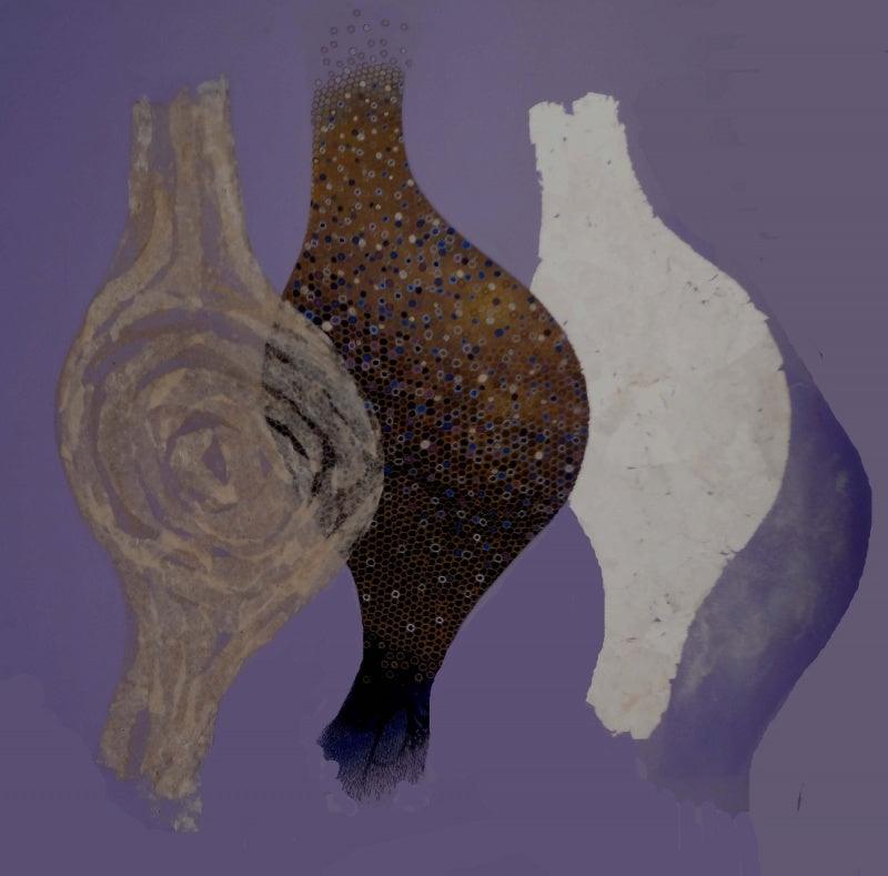 Animals mixed media painting titled 'Womb Series 2', 48x48 inches, by artist Uday Goswami on Canvas