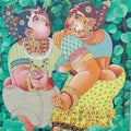 Figurative acrylic painting titled 'Women 1', 30x24 inches, by artist Bhawandla Narahari on Canvas