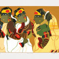 Figurative serigraphs painting titled 'Women In Gossip', 30x40 inches, by artist Thota Vaikuntam on Paper