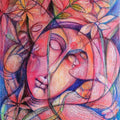 Figurative oil pastel painting titled 'Wonderland 2', 23x20 inches, by artist N P Pandey on Paper