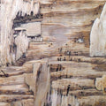 Abstract mixed media painting titled 'Wood Texture I', 12x12 inches, by artist Somen Debnath on wood