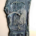 Still-life sculpture titled 'Worker Jeans', 16x11x3 inches, by artist Akhilesh Gaur on Fiberglass