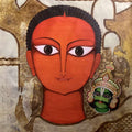 The World Around Me 1' figurative acrylic painting by artist Meenakshi Jha Banerjee, 48x36 inch, on canvas