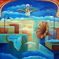 Fantasy acrylic painting titled 'Worlds watch', 36x48 inches, by artist Anand Kumar on Canvas