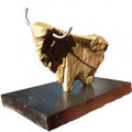 Animals sculpture titled 'Yak', 7x10x5 inches, by artist Ashwam Salokhe on stone and metal