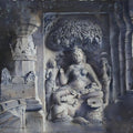 Religious watercolor painting titled 'Yakshi Siddhayika Under Mango Tree', 22x30 inches, by artist Amit Dhane on Paper