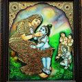 Religious tanjore traditional art titled 'Yashodha Krishna Tanjore Painting 2', 24x20 inches, by artist VANI VIJAY on Plywood
