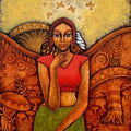 Figurative acrylic painting titled 'Yauvana 26', 48x36 inches, by artist Ramchandra B Pokale on Canvas