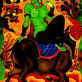 Figurative serigraphs painting titled 'Yayati Sandhya 3', 44x30 inch, by artist A Ramachandran on Paper