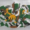 Figurative serigraphs painting titled 'Yeh Kaun Sa Modh Hai Umar Ka 15', 19x29 inches, by artist M. F. Husain on Paper