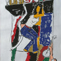 Figurative serigraphs painting titled 'Yeh Kaun Sa Modh Hai Umar Ka 9', 40x14 inches, by artist M. F. Husain on Paper
