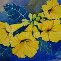 Nature watercolor painting titled 'Yellow Flower', 15x11 inches, by artist Jiaur Rahman on Paper