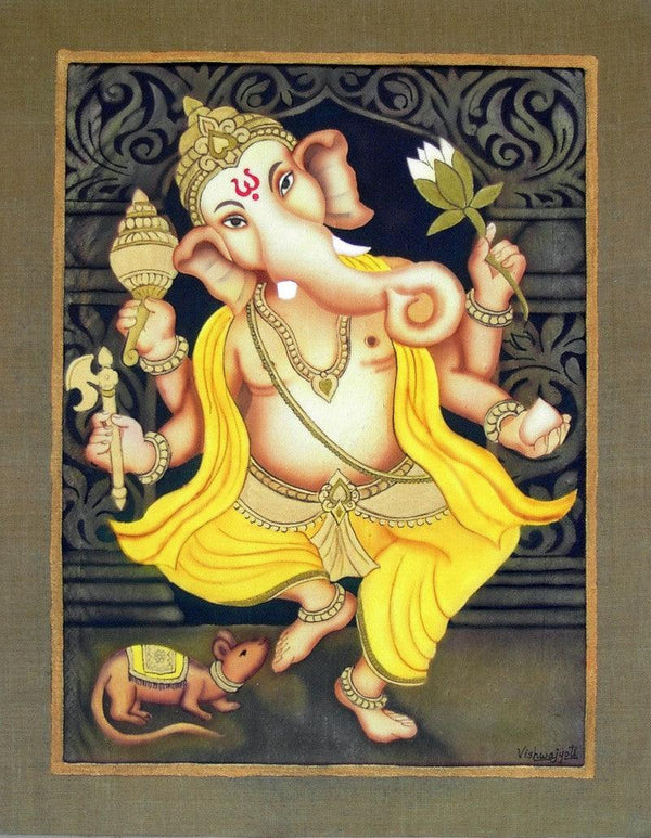 Yellow Ganesha by Vishwajyoti Mohrhoff | ArtZolo.com