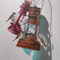 Yesterday Shadows 3' still-life acrylic painting by artist Srinivasa Ram Makineedi, 36x24 inch, on canvas