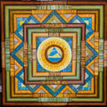 Motivational acrylic painting titled 'Yin yang Mandala 36x 36', 36x36 inches, by artist Manju Lamba on canvas