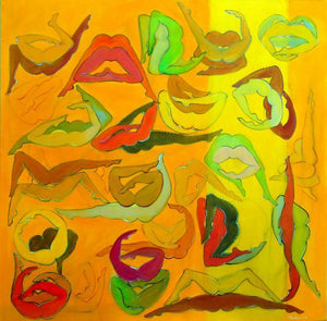 Yog And Bhog by Madan Lal, Original Acrylic Fantasy Painting on Canvas, Large Square Wall Art