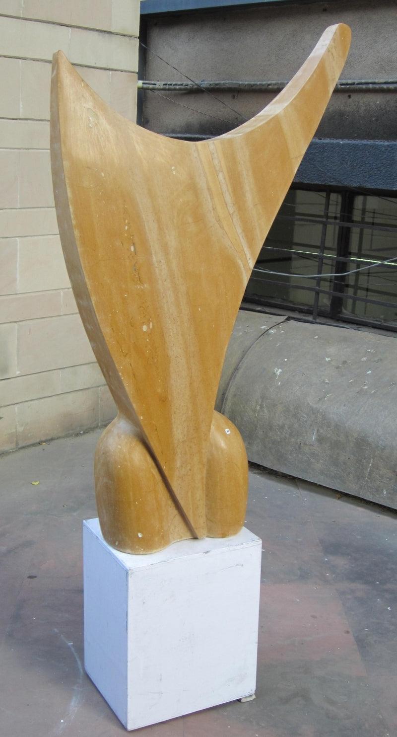 Abstract sculpture titled 'Young Lady', 60x30x10 inches, by artist Lallan Singh on Marble