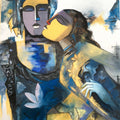 Yugul' figurative oil painting by artist Kavita Tambolkar, 30x24 inch, on canvas