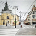 Cityscape watercolor painting titled 'Zagreb Croatia', 7x11 inches, by artist Arunava Ray on Paper